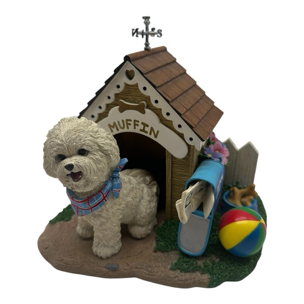 Danbury Mint Bichon Friese Doghouse Home Sweet Home‎ Figurine "Muffin"
